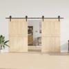 Vidaxl System for Sliding Door Installation, 366 Cm, Steel, Black