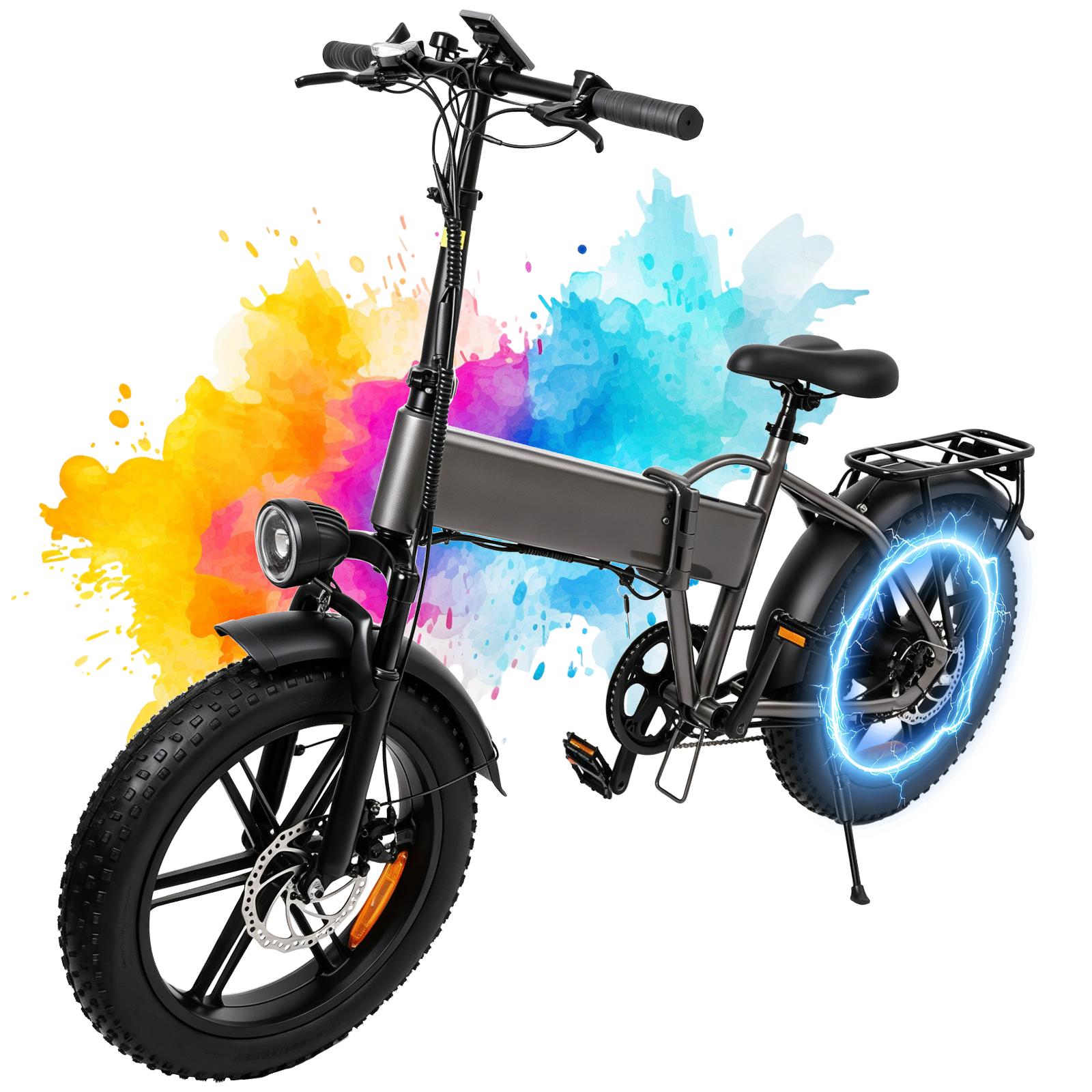 TODIMART 20  faltbares Elektrofahrrad, 250W/48V 13Ah, 65Nm Drehmoment. 7-Gang-Schaltung, Doppelscheibenbremsen, abnehmbarer Akku. Ideal für den täglichen Weg zur Arbeit. BIKE-500W 13ah