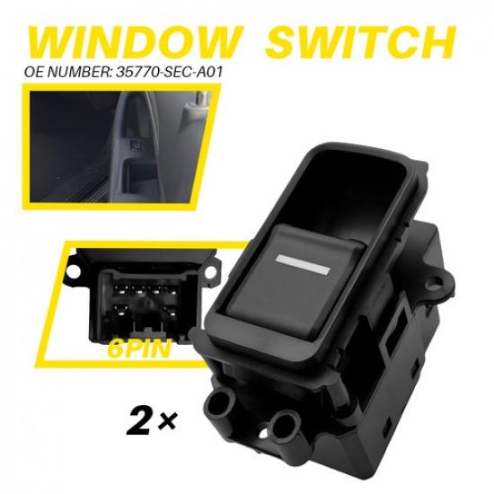 

2x 6P Passenger Window Door Control Switch For 04-08 Acura TSX 35770-SEC-A01