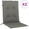 Low Backrest Cushions 2 Pcs. Dark Gray 100x50x4 Cm Fabric