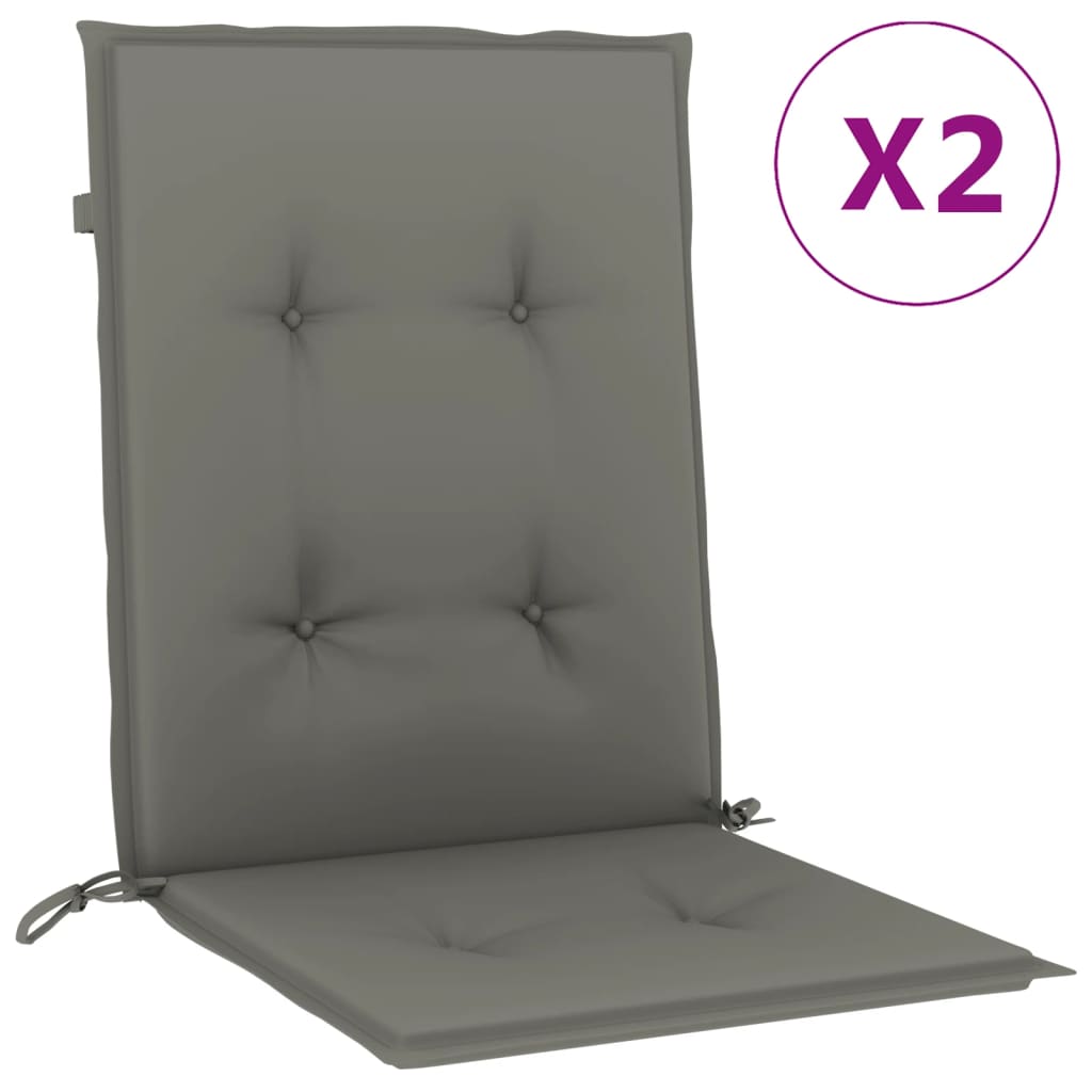 Low Backrest Cushions 2 Pcs. Dark Gray 100x50x4 Cm Fabric