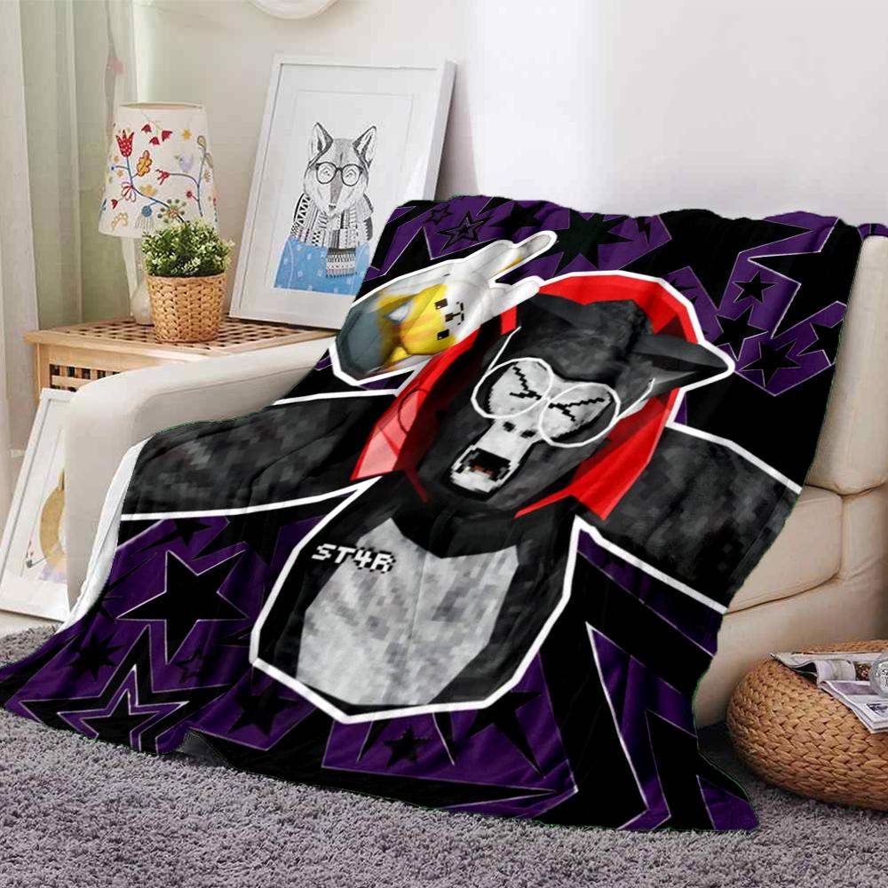 1Pc Gorilla Party Celebration Blanket For Couch Bed Plush Cozy Fuzzy Blanket Super Soft Warm Blankets For Fall And Winter 091896