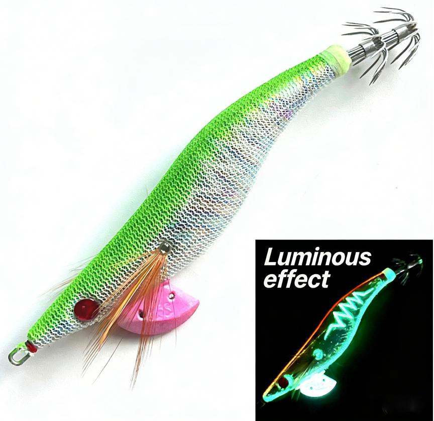 Daoyu Realistic 3.5# Strong Hook Metal Lure Squid Fishing Bait Luminous EGI Jigging for Trolling Fishing Trusted Factory