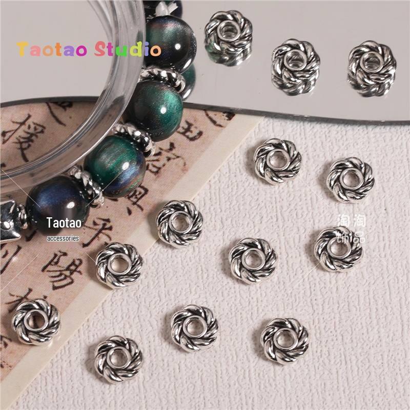 Antique Silver Ring Pattern Spacer Beads for DIY Handmade Jewelry