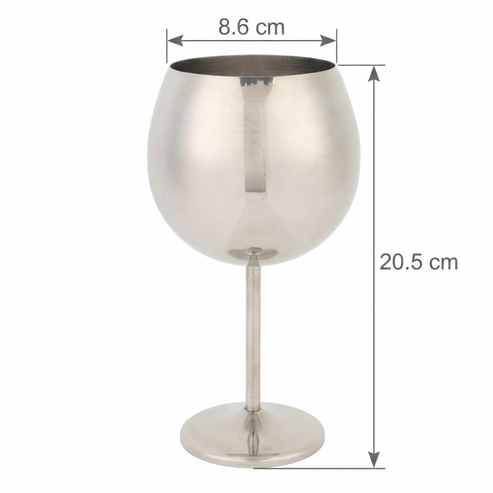 Rustless Steel Wine Glass Tall Stem Drinking Glass Practical Metal Cup  Wedding Banquet Use