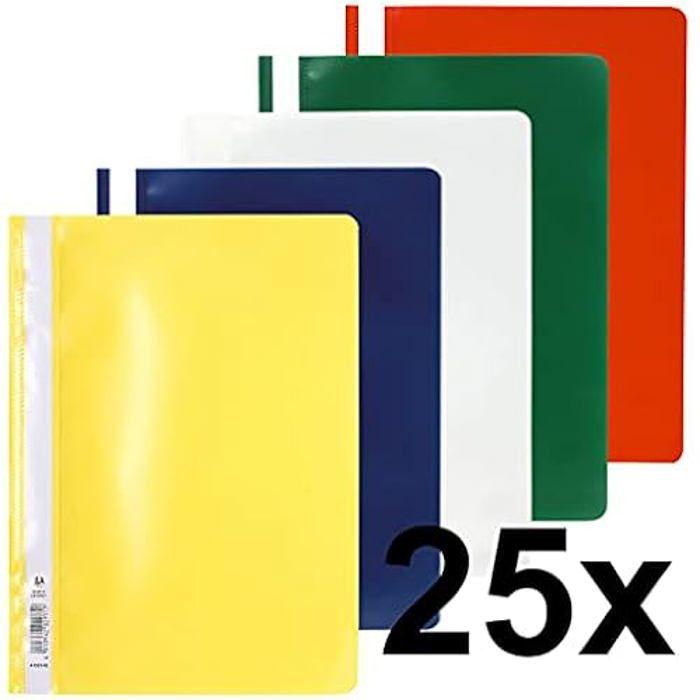 Exacompta - Réf. 449225B - Paquet de 25 chemises de présentation à lamelles - couverture en PP qualité standard - étiquette sur