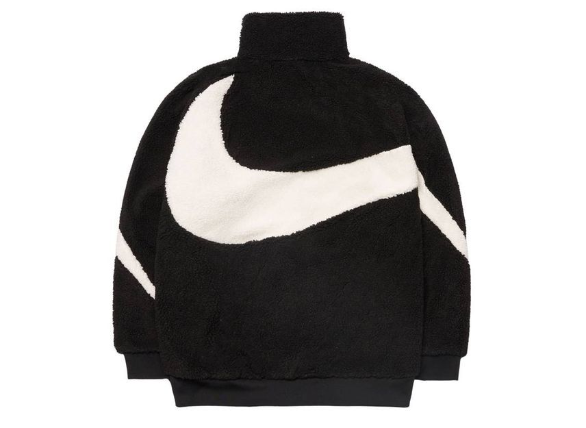 Nike Big Swoosh Reversible Boa Jacket Black Sail