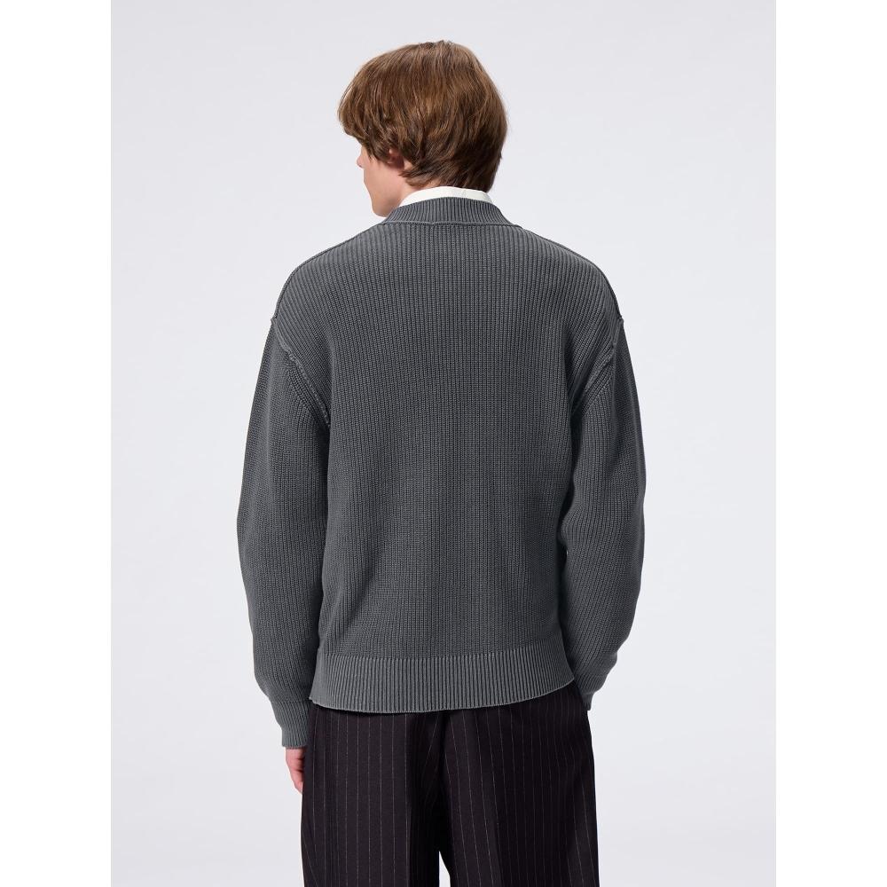 Uniqlo Gu Wash Ribbed V Neck Cardigan