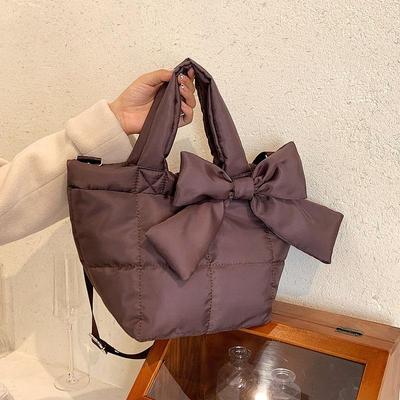 Sac à main à nœud pour femme, grand sac à bandoulière de capacité, sac messager matelassé tendance, cabas portable, sac à main de luxe