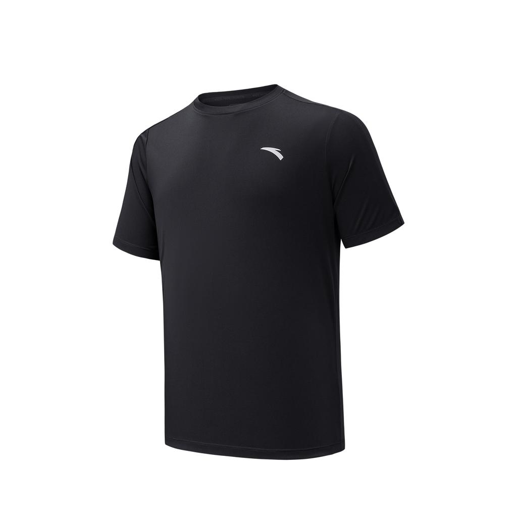 Anta Plain Round Neck Short Sleeve Sports T-Shirt Men tops Black 952627103-4