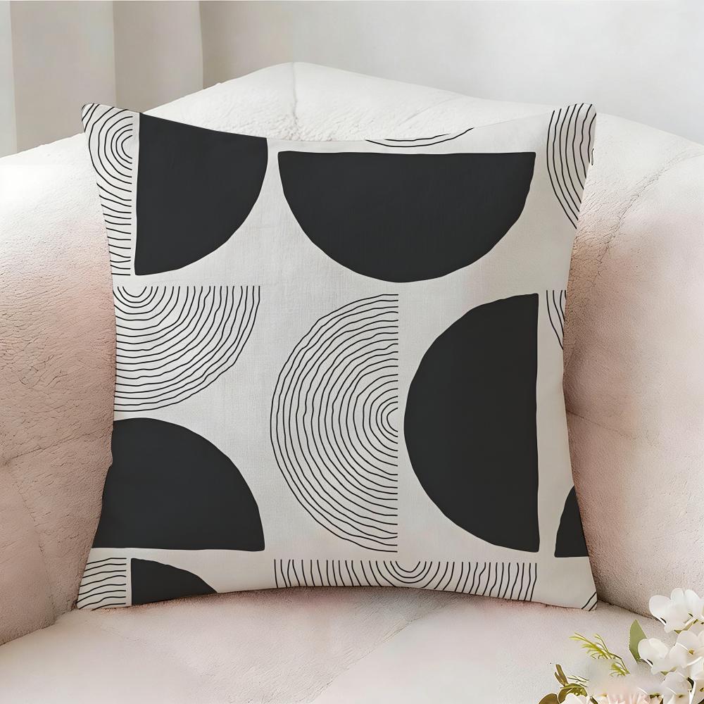 Retro Geometric Shading Pillow Case Pillowcase Doublesided Printed Sofa Cushion Bedroom Headboard Pillow