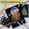 Metallic Colored Set with Metallic and Soft Cores for Professional Coloring and Ideal for and Artists Pencils, 72-Piece Colors, Oil-Based, Painting,