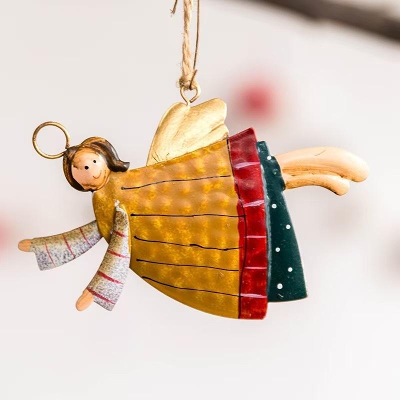1PCS Acrylic Vintage Angel Hanging Decor Christmas Ornaments Santa Claus Xmas Tree Hanging Ornament 2026 Navidad Party Decor