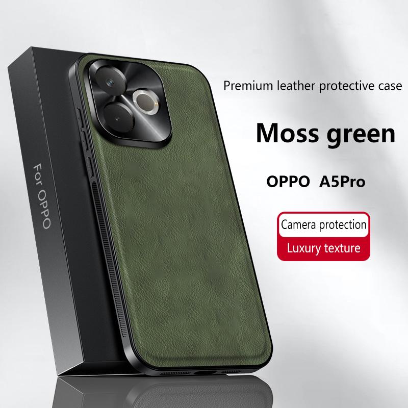 For Oppo A5 Pro 5G Case Magnetic Elegant Leather Wear-Resistant Lens Fully Covered Non-Slip Grip Edge Cover Shell