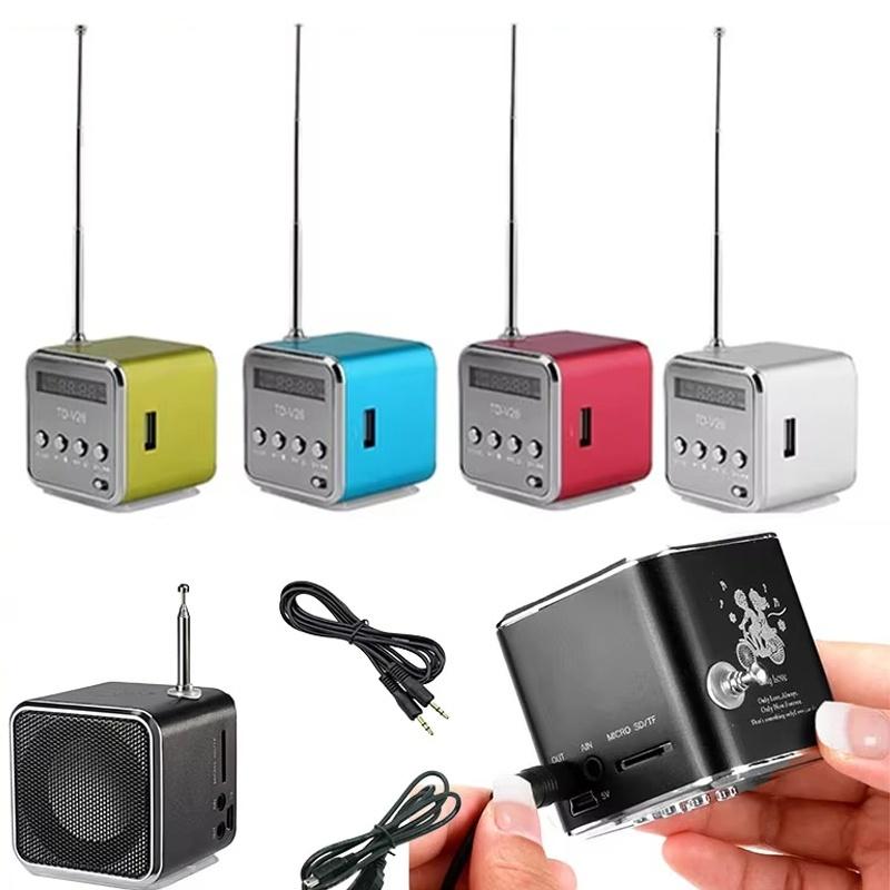 Tragbarer TD-V26 Digitaler Wiederaufladbarer Bluetooth-Lautsprecher Mini-UKW-Radioempfänger LCD-Display Stereo-Lautsprecher Unterstützt SD/TF-Karte