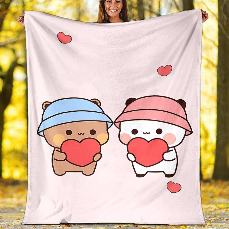 Bubu Dudu Theme Printed Blanket - Perfect for Couch, Bed, Travel & Outdoor Use | Machine Washable, Cozy & Durable.