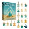 Ocean Theme Home Decor Sea Glass Angel Advent Calendar with 24 Hanging Ornaments for Christmas Tree Decoration, Exquisite Holiday Gift Box Handmade 2D