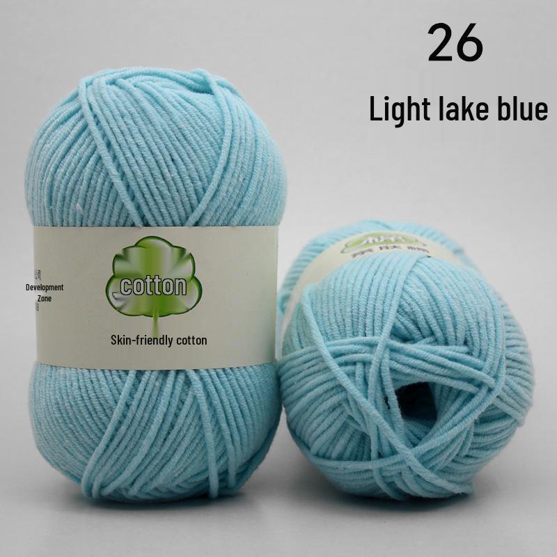 Combed 5-Ply Milk Cotton Yarn for DIY Knitting & Crochet - Medium-Thick Scarf & Blanket Material Pack