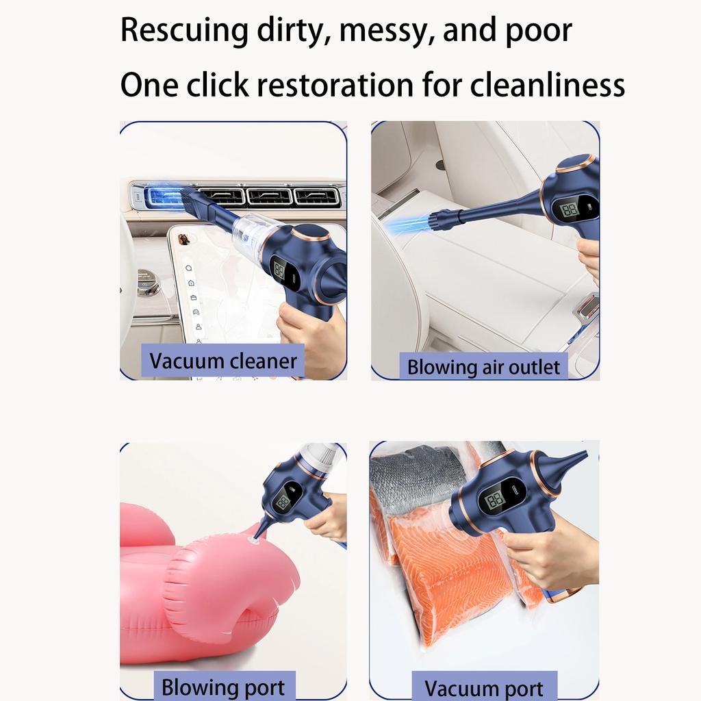 Small Household Charging High-power Car Handheld Suction Blowing Dual Use Large Suction Wireless Car Vacuum Cleaner