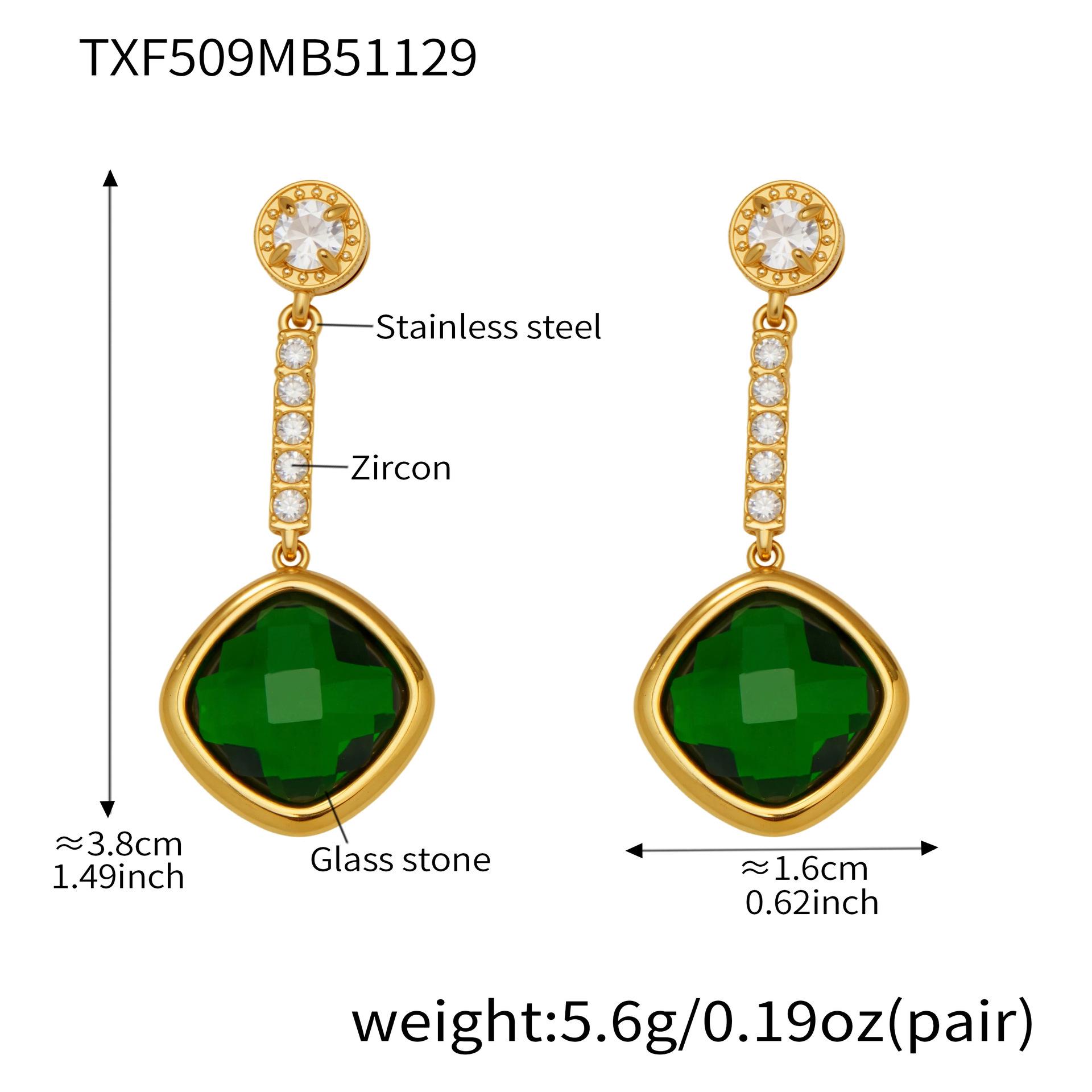 Stainless Steel Clover & Zirconia Jewelry Set: Bracelet, Necklace, Earrings