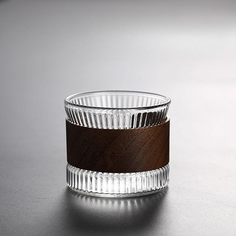 

1 шт. Скляна кавова чашка в японському стилі, з рукавом-чохлом з волоського горіха, прозора, каваї, чашка для кави, красиві чайні чашки, пивна кружка, мила кружка 130ml