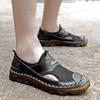 Men Hiking Sandals Outdoor Black Brown Mesh Wide Palm Athletic Casual Walking Closed Toe Sport Sandals Beach Shoes Large Size