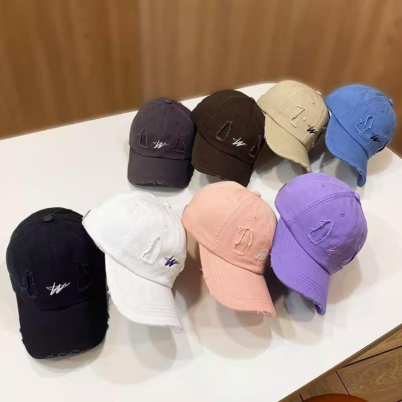 Japanese Retro Old Ripped Baseball Hat Women's Spring and Summer Casual Versatile Street Youth Baseball Hat Defense Hat