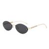 Fashion Rimless Oval Metal Sunglasses Women Men Retro Gradient Minimalist Brand Sun Glasses Beach Travel Lady Man Eyewear UV400