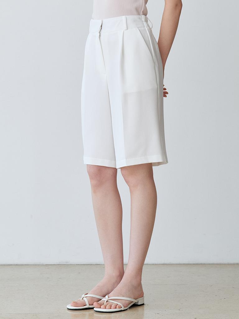 LE STUDIO Pintuck Wide Half Slacks (Iv)