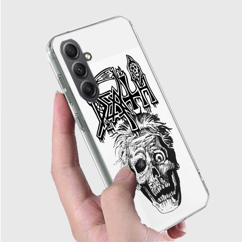 Metal Band D-Death Phone Case for Samsung A16 A26 A36 A56 A17 A37 A57 A07 A06 A02S A03 A04S A05S Galaxy Note 20 10 A50S A71 A51