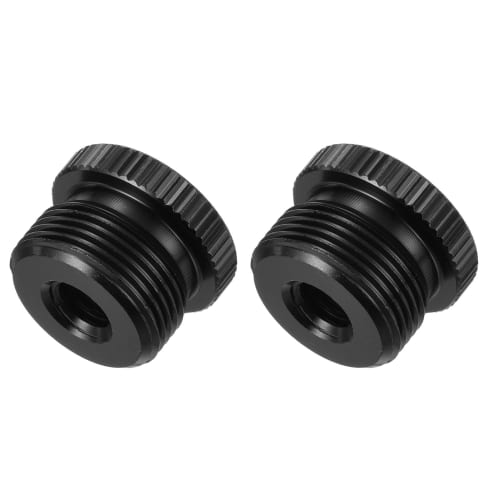 uxcell Microphone Stand Adapter, Female 1/4 Inch to Male 5/8 Inch Aluminum Alloy Microphone Screw Adapter for Microphone Tripod Stand, Black, 2 Pieces