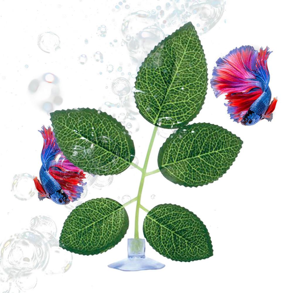 Betta Bed Fish Tank Leaf Pad With Suction Cup Artificial Plant For Shrimp Guppy Sleeping Playing Hiding Spawning Habitat