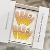 French Yellow Luxury Bling Diamond Handmade Medium-Long Blush Fake Nails