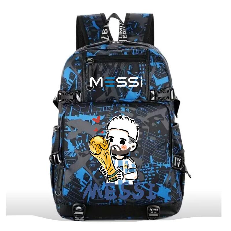 2023 football star Mbappe USB large capacity youth student schoolbag men and women leisure travel shoulder back