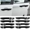 For Honda Civic 10th Gen 2016- Car Carbon Fiber Style Black Exterior Door Handle Moulding Cover Trim Keyless Entry Decor