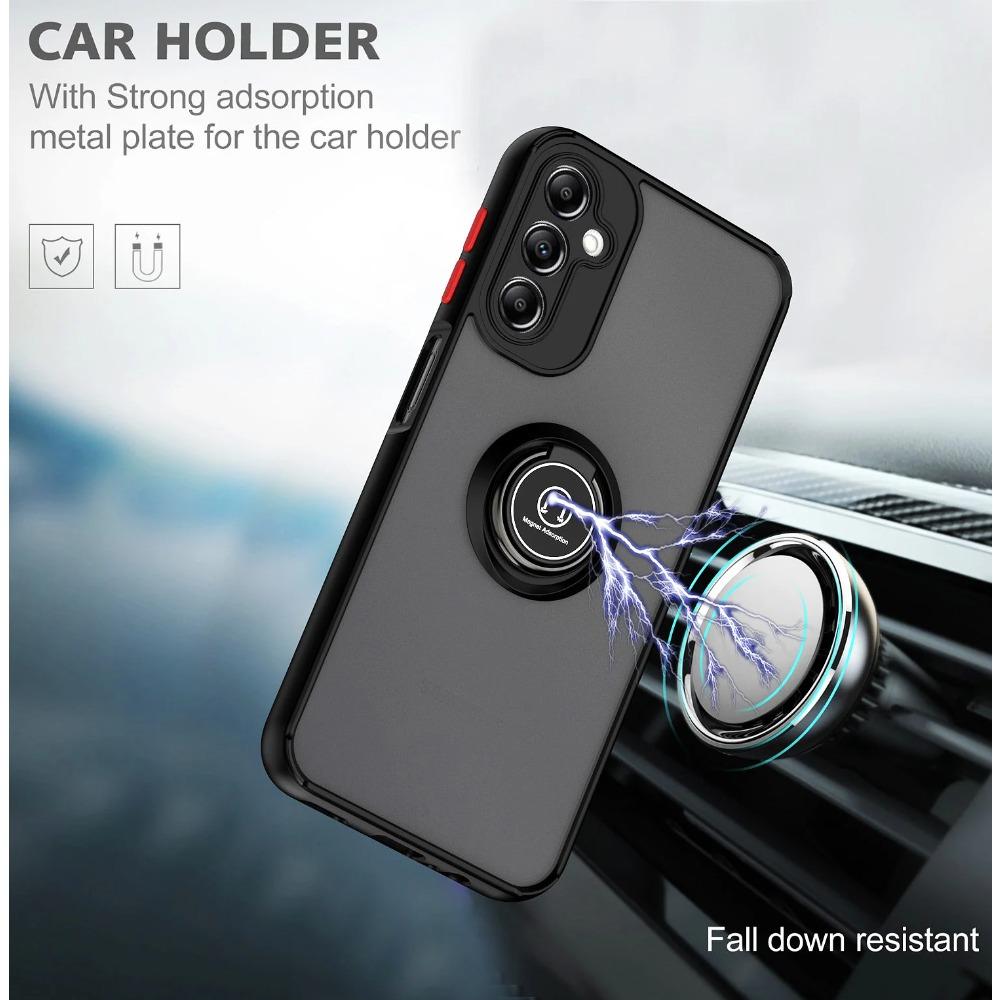Armor Matte Case for Samsung Galaxy A14 5G A24 A34 A54 A13 A33 A53 A23 A73 A52S A52 Cover Ring Magnetic Holder Stand Business Full Protection