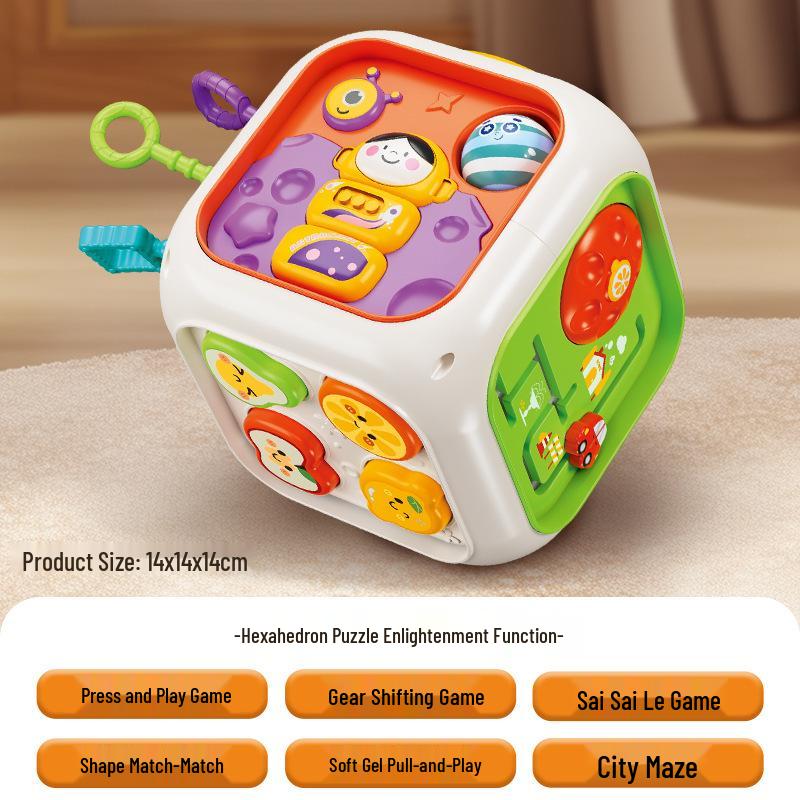 Six-Sided Pat-Pat Drum for Infants: Early Learning Sensory Toy for Boys and Girls Ages 0-3