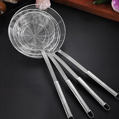 Stainless Steel Slotted Spoon Fine Mesh Anti-scald Long Handle Heat Resistant Frying Food Oil Grease Fat Skimmer Strainer Filter Scoop Kitchen