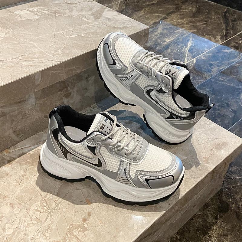 High value 2025 spring and summer new fashion heightening breathable thick-soled dad shoes women's sports shoes casual women's shoes