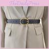 Womens Vintage Style Waist Belt Elliptical Metal Buckle Dress Belt Shapewear