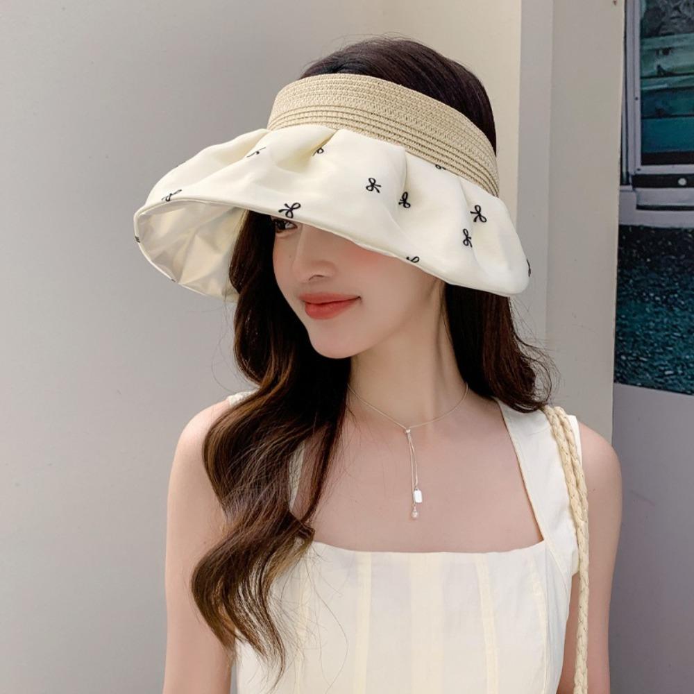 

Folding Beach Sun Cap UV Protection Sun Protection Cap New Sun Hat Summer молоко, білий колір
