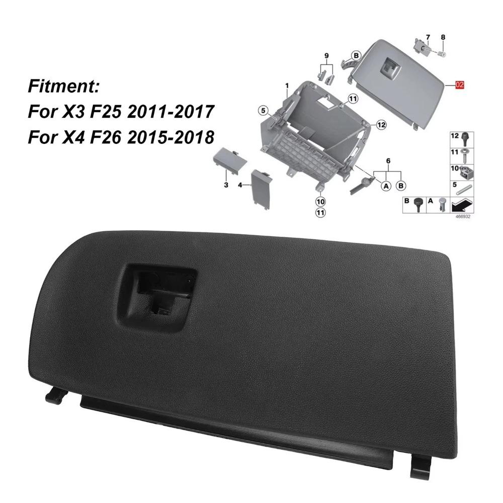 Car Glove Box Lid 51166839000 Black Front Smooth Opening Dash Glove Box Door Lid For BMW X3 F25 2011-2017 X4 F26 2015 2016-2018