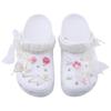Crocs Classic clog Spring Letter SDS EVA Preppy Cute and Sweet Versatile Classic Beach Trendy Korean Hole Shoes Unisex White