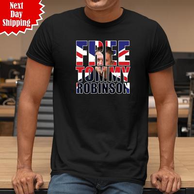 Free Tommy Robinson T Shirt Speech Reform Support UK Hero Great Britain Tee Tops