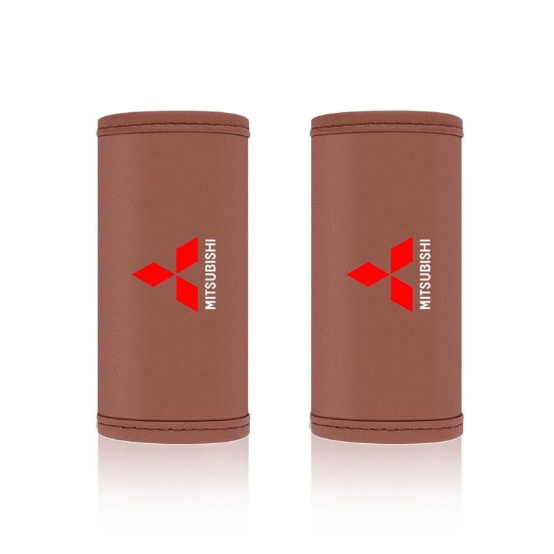 Skórzana Pokrywa Podłokietnika z Logo Samochodu Pokrowce Ochronne na Uchwyt Dachowy Dla Mitsubishi Asx Lancer Outlander Pajero Ralliart Akcesoria Stylizacja Samochodu