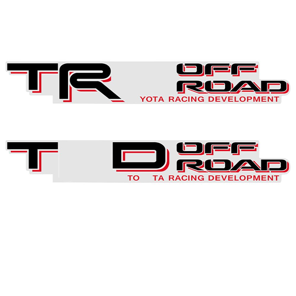 

LUMIMAN Toyota TRD 4x4 Off-Road Decal Stickers for Tacoma, Tundra, and Pickup Trucks, Set of 2 (B, Black/Red) [Parallel Import]