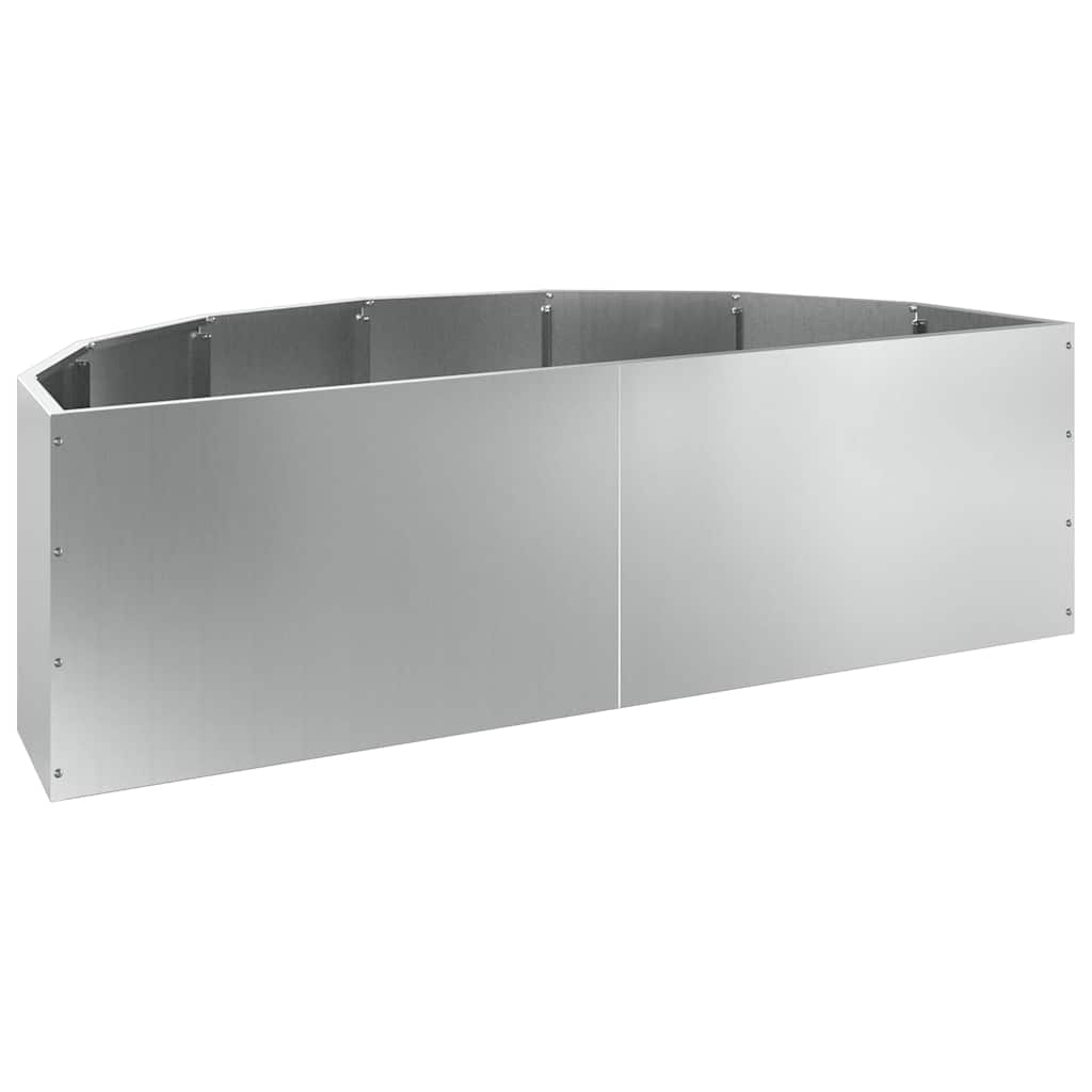 Planter Silver 120 X 60 X 35 Cm Galvanized Steel