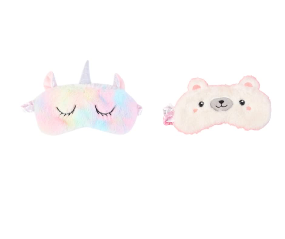 Puyol Bette Eye for Restful Light Fatigue Airplane One Size Fits Suitable for Kids and Adults Bear Mask, 2-Pack, Sleep, Blocking, Recovery, Use, All,