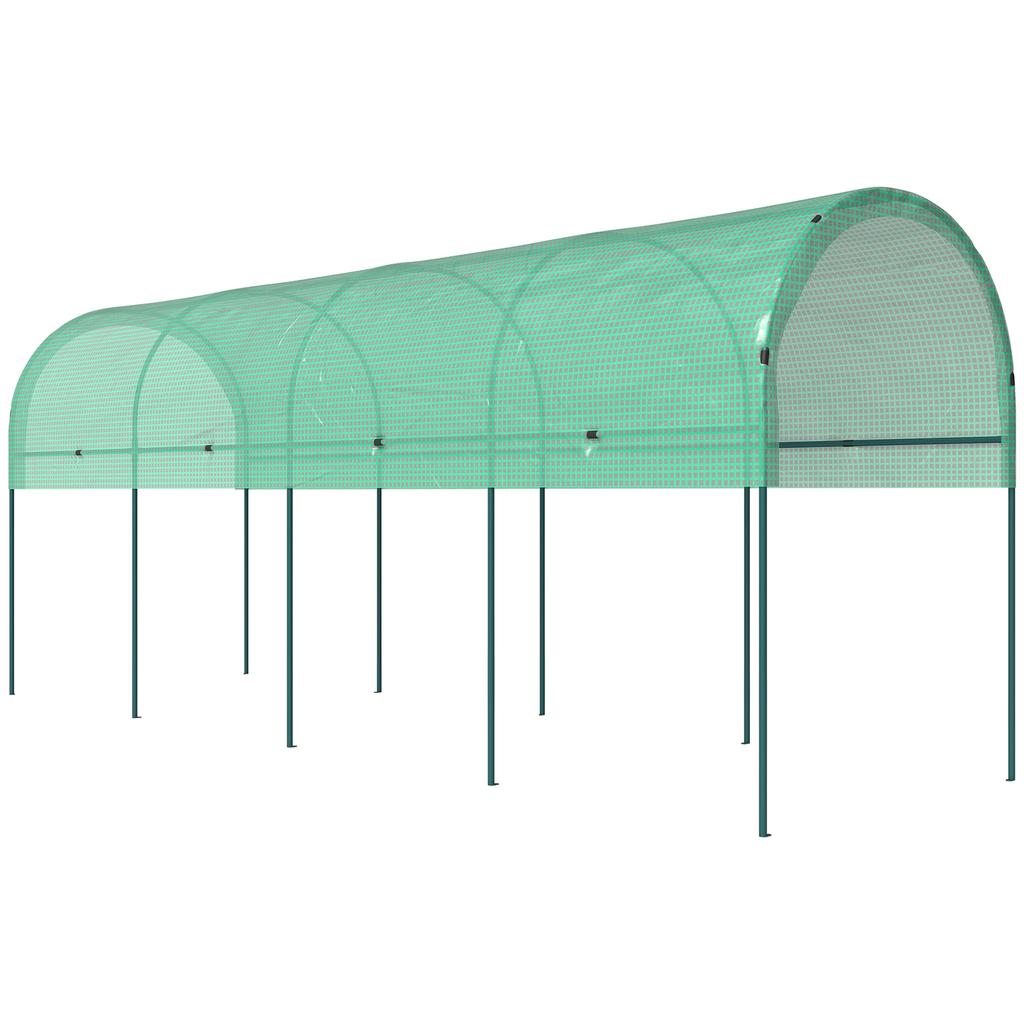 Greenhouse Winter-Resistant Foil Greenhouse with Arched Roof, Ground Anchor Hothouse 400 X 120 X 170cm Green