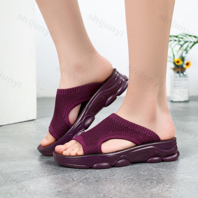 Fashion Women's Shoes Summer Slippers 2025 New Comfort Casual Mesh Breathable Women Platform Sandals Anti Slip Outdoor Half Slippers